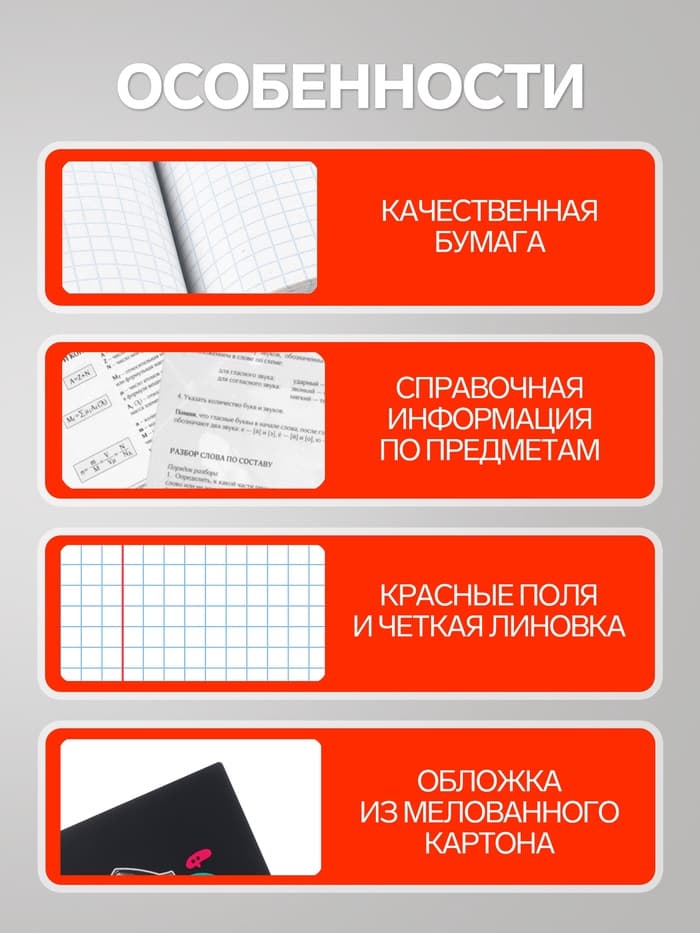 Предметная тетрадь по геометрии Calligrata «Металл», 48 листов, в клетку, со справочным материалом, обложка из мелованного картона