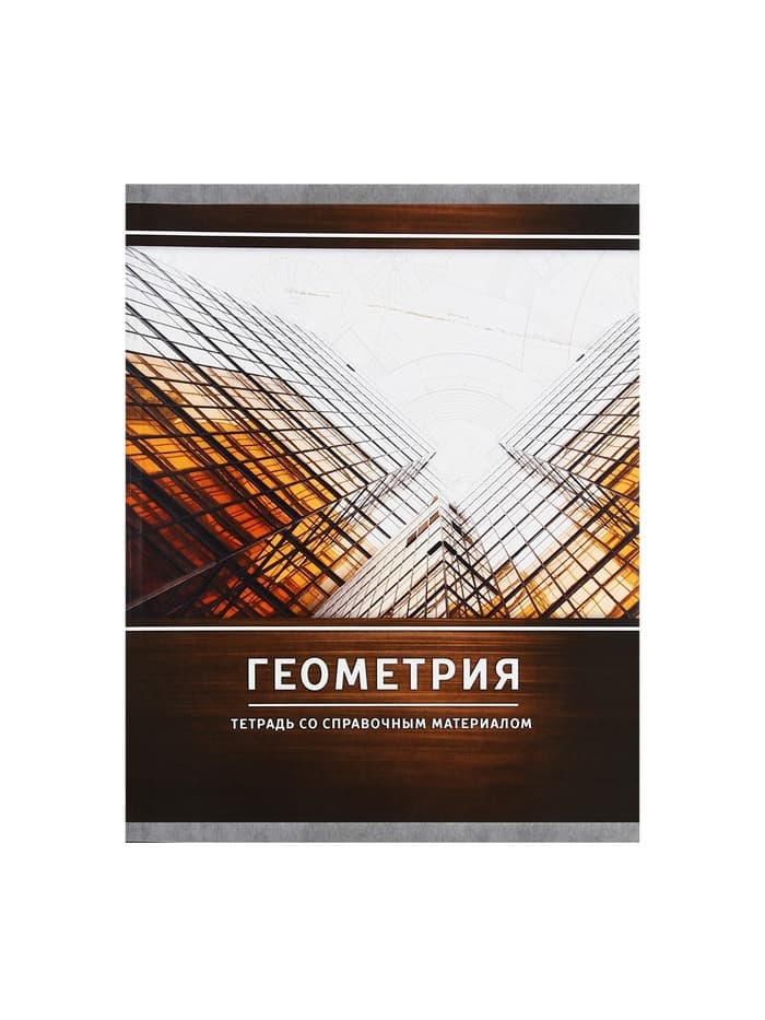 Предметная тетрадь по геометрии Calligrata «Металл», 48 листов, в клетку, со справочным материалом, обложка из мелованного картона