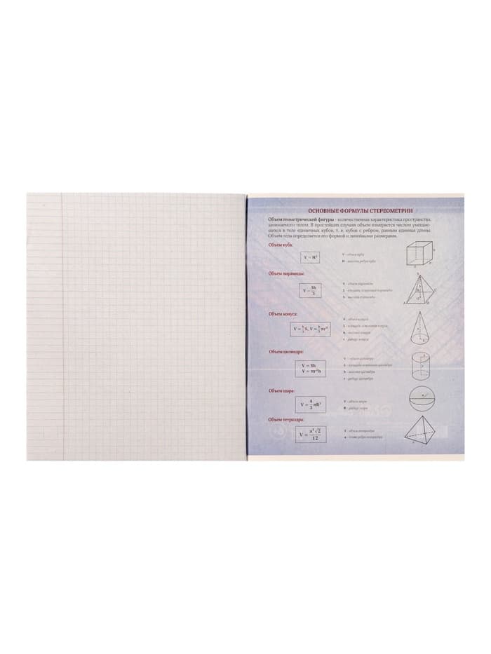 Предметная тетрадь по геометрии Calligrata «Металл», 48 листов, в клетку, со справочным материалом, обложка из мелованного картона