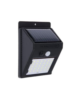 Садовый светильник, уличный, на солнечной батарее с датчиком движения, накладной, 30 LED, свечение белое