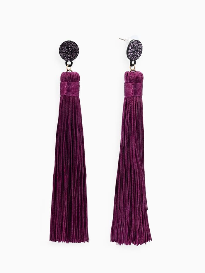Серьги «Кисти» гармония, фиолетовые, L кисти 8.5 см