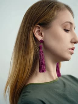 Серьги «Кисти» гармония, фиолетовые, L кисти 8.5 см