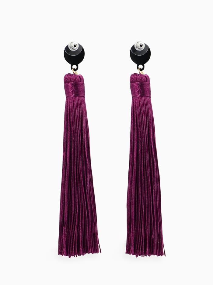 Серьги «Кисти» гармония, фиолетовые, L кисти 8.5 см