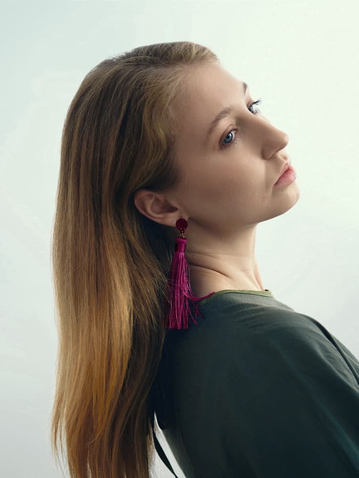 Серьги «Кисти» гармония, фиолетовые, L кисти 8.5 см