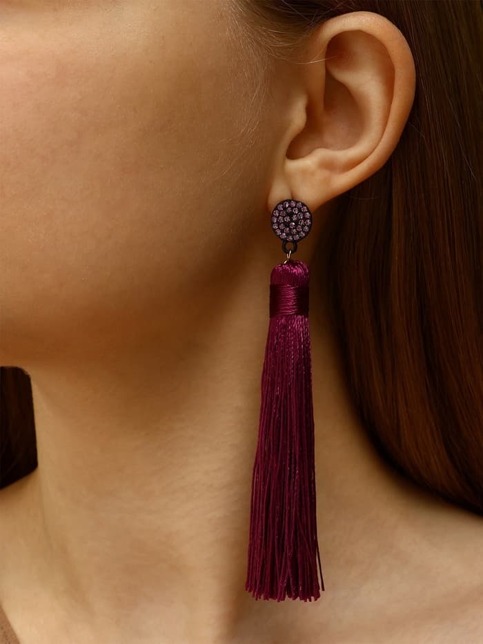 Серьги «Кисти» гармония, фиолетовые, L кисти 8.5 см