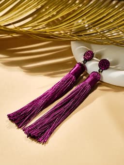 Серьги «Кисти» гармония, фиолетовые, L кисти 8.5 см