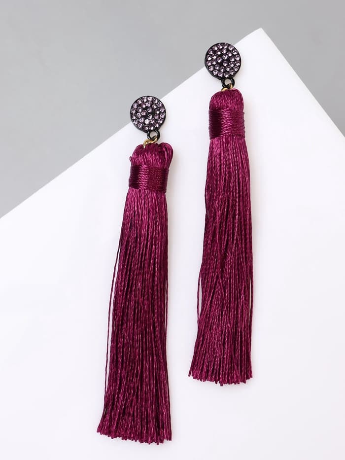 Серьги «Кисти» гармония, фиолетовые, L кисти 8.5 см