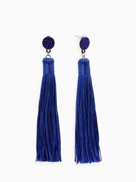 Серьги «Кисти», гармония, синие, L, кистей, 10.5 см