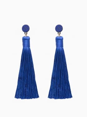 Серьги «Кисти», гармония, синие, L, кистей, 10.5 см