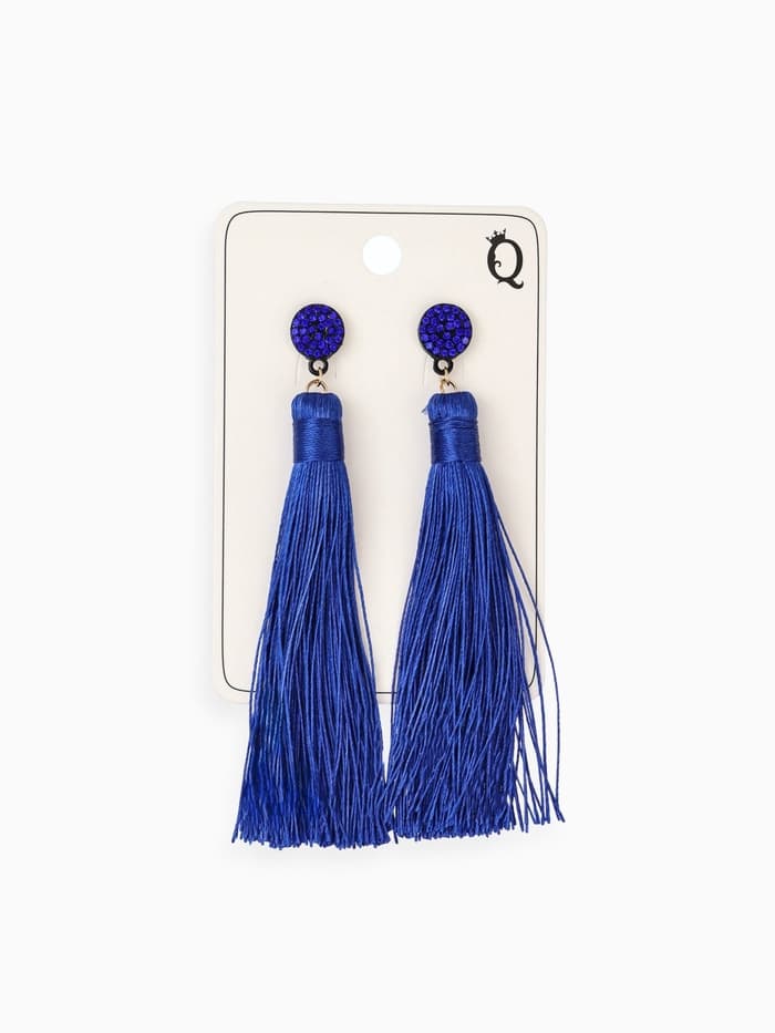 Серьги «Кисти», гармония, синие, L, кистей, 10.5 см