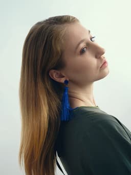 Серьги «Кисти», гармония, синие, L, кистей, 10.5 см