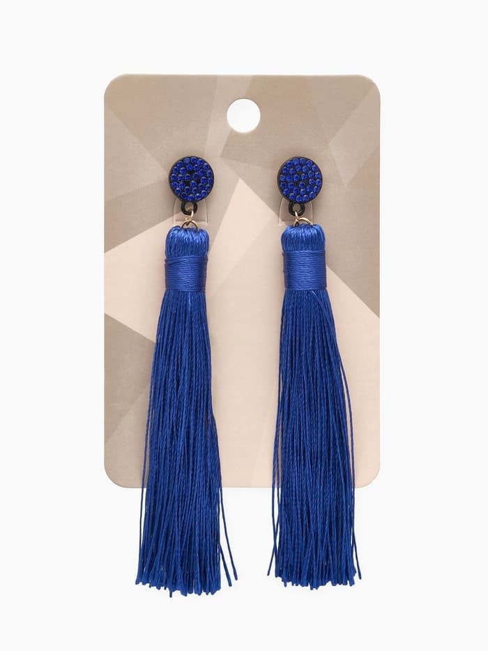 Серьги «Кисти», гармония, синие, L, кистей, 10.5 см