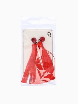 Серьги «Кисти», гармония, красные, L кисти 8.5 см