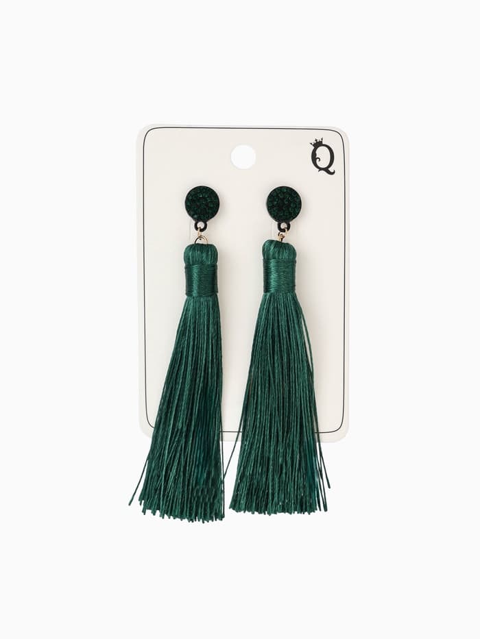 Серьги «Кисти», гармония, цвет изумрудный, L кисти 8.5 см