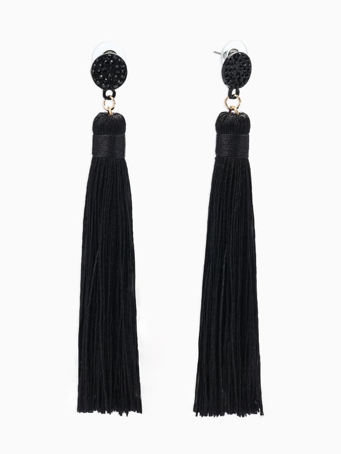 Серьги «Кисти», гармония, чёрные, L кисти 8.5 см