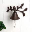 Колокол настенный чугун «Птички на ветке», 16.5×24×11 см