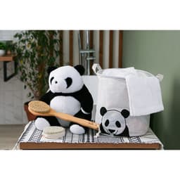 Корзина для белья Доляна «Панда», 30×30×30 см, белая