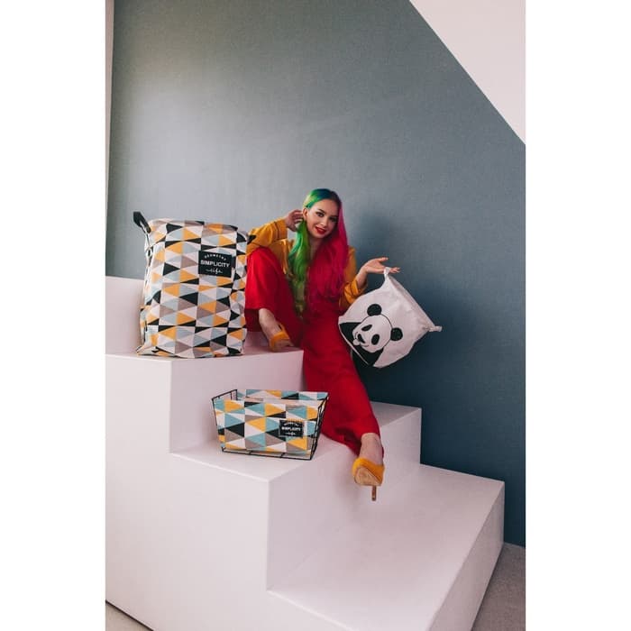 Корзина для белья Доляна «Панда», 30×30×30 см, белая