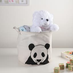 Корзина для белья Доляна «Панда», 30×30×30 см, белая