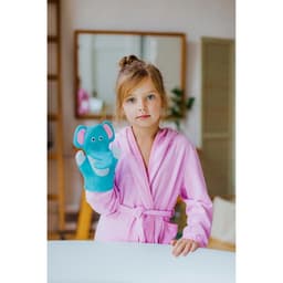 Мочалка варежка детская Доляна «Слоник», для купания, 22 см