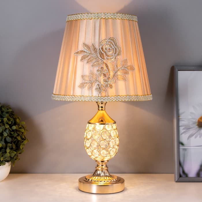 Лампа настольная «Авантюризм» 1×60 Вт E27 золото низ подсветка 29×29×43 см RISALUX