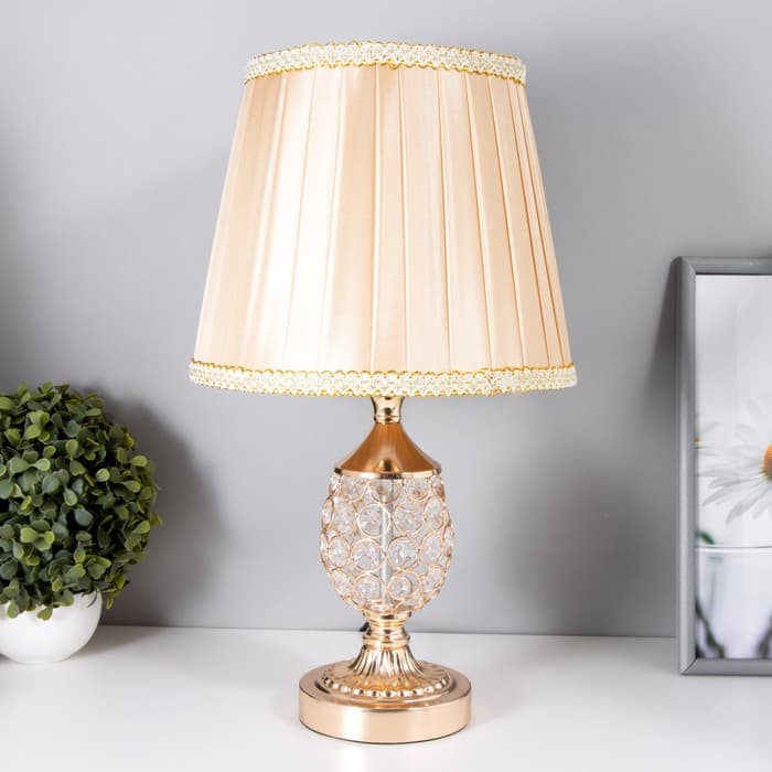 Лампа настольная «Авантюризм» 1×60 Вт E27 золото низ подсветка 29×29×43 см RISALUX