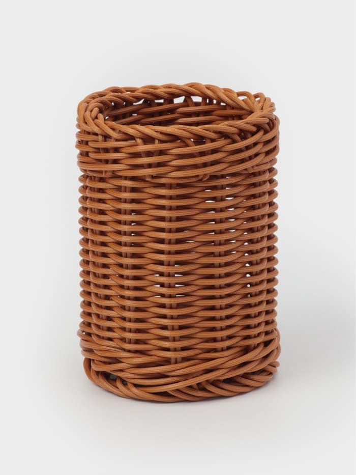 Подставка для столовых приборов Доляна, d=9.5, h=13, пластик, коричневая