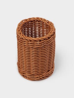 Подставка для столовых приборов Доляна, d=9.5, h=13, пластик, коричневая