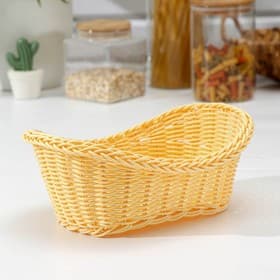 Корзинка для подачи Доляна «Ваниль», 26×16×9.5 см, цвет молочный