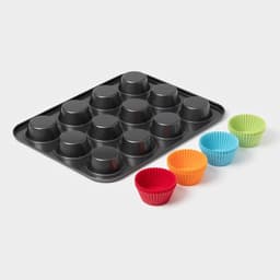 Форма для выпечки Доляна «Силикон плюс», 35×26.5×2.5 см, 12 ячеек, силиконовые вкладки, антипригарное покрытие, формочки, МИКС