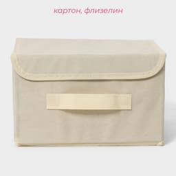 Короб стеллажный для хранения с крышкой Доляна «Алва», 26×20×15 см, бежевый