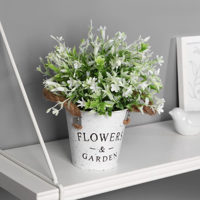 Искусственный цветок в горшке «Садовый рай», колокольчики, 11×20 см, МИКС