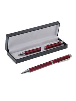 Ручка подарочная Calligrata «Директор», шариковая, поворотная, в футляре кожзам, корпус бордовый с серебристым