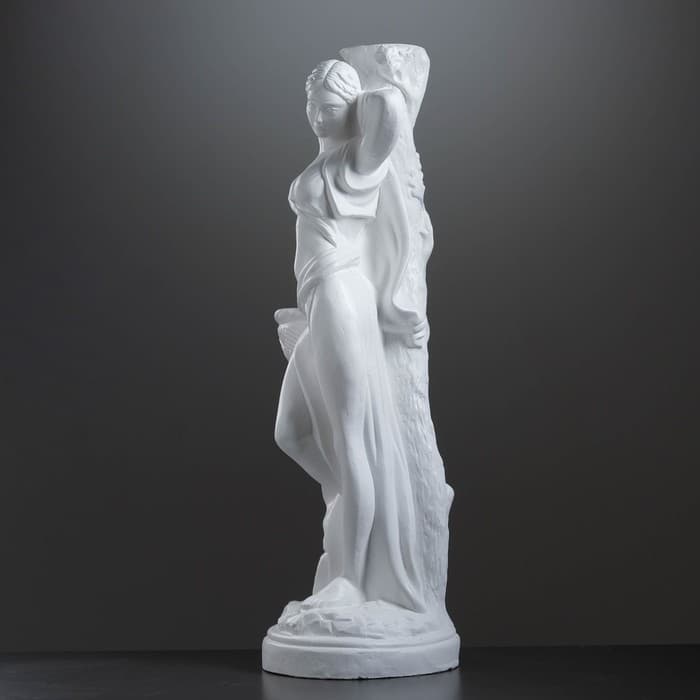 Фигура с кашпо «Гречанка», 40×30×88 см, 900 мл, гипс, белая