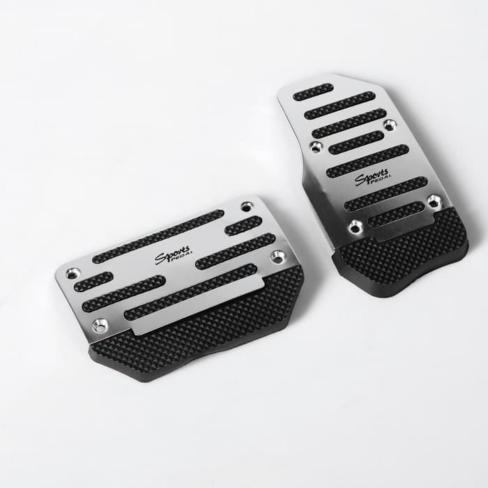 Накладки на педали Cartage, антискользящие, хром, набор 2 шт.