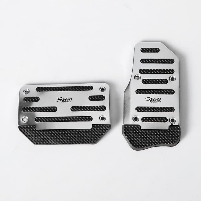 Накладки на педали Cartage, антискользящие, хром, набор 2 шт.