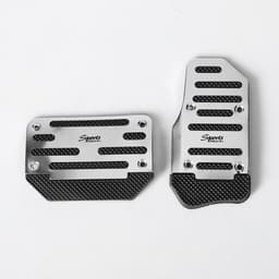 Накладки на педали Cartage, антискользящие, хром, набор 2 шт.