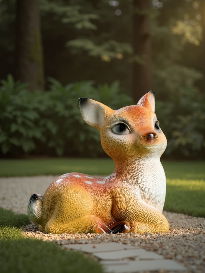 Садовая фигура из гипса «Оленёнок», 17×10×16 см