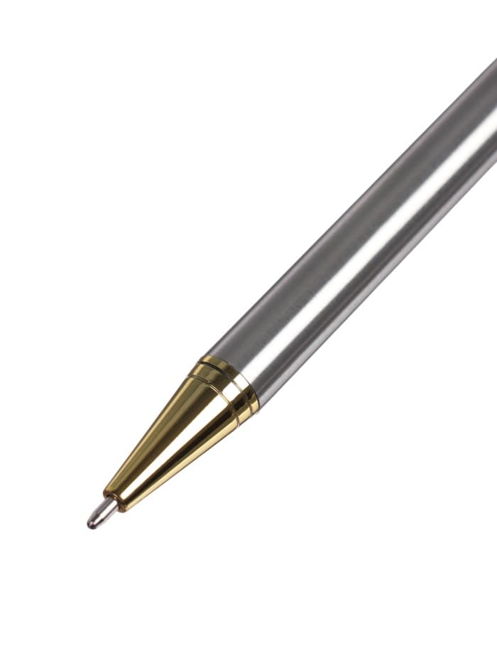 Ручка подарочная Calligrata «Проект», шариковая, поворотная, в футляре кожзам, корпус серебристый с золотым