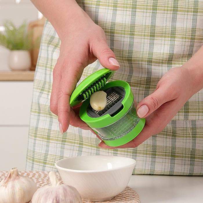 Измельчитель для продуктов «Прино», 2 насадки, 7.5×7.5×6 см, зелёный