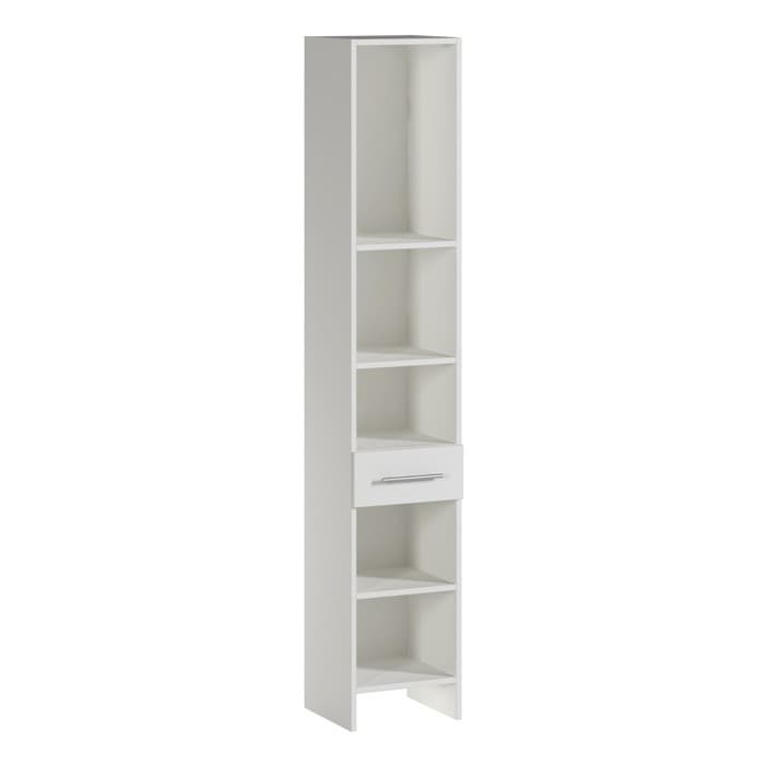 Шкаф - пенал напольный для ванной комнаты «Клик Мебель», 300×300×1850 мм, цвет белый/дуб сонома