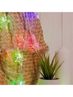 Гирлянда «Нить» 5 м с насадками «Звезда средняя», IP20, прозрачная нить, 20 LED, свечение мульти (RG/RB), мигание, 220 В