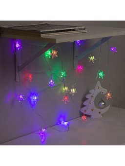 Гирлянда «Нить» 5 м с насадками «Звезда средняя», IP20, прозрачная нить, 20 LED, свечение мульти (RG/RB), мигание, 220 В