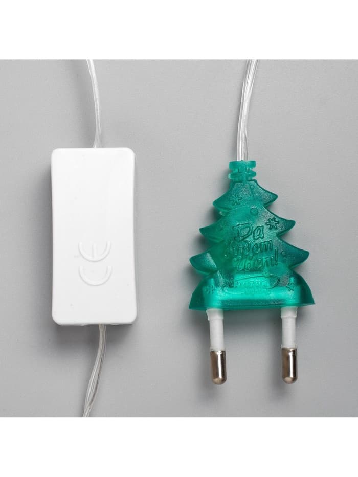 Гирлянда «Нить» 5 м с насадками «Звезда в крапинку», IP20, прозрачная нить, 20 LED, свечение мульти (RG/RB), мигание, 220 В