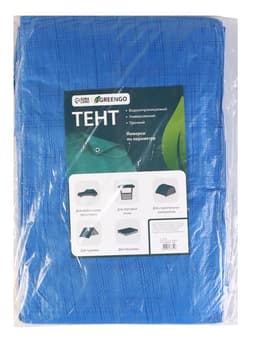 Тент защитный, 6×5 м, плотность 60 г/м², УФ, люверсы шаг 1 м, синий