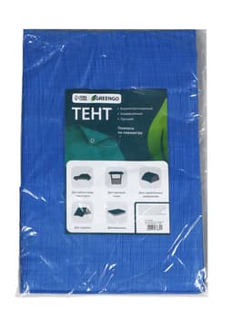 Тент защитный, 5×3 м, плотность 60 г/м², УФ, люверсы шаг 1 м, тарпаулин, УФ, голубой