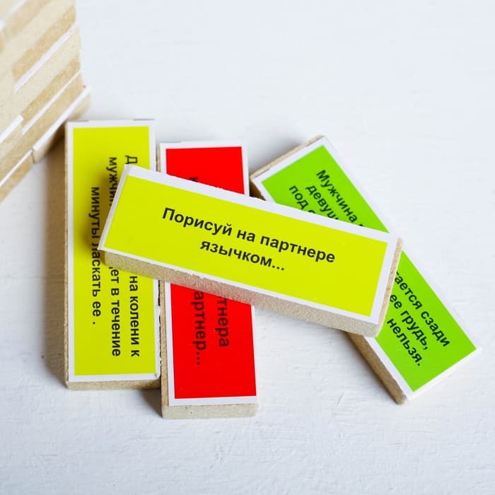 Падающая башня дженга, настольная игра для взрослых, с заданиями, 54 бруска, 18×6.5 см «Задира-плюс»