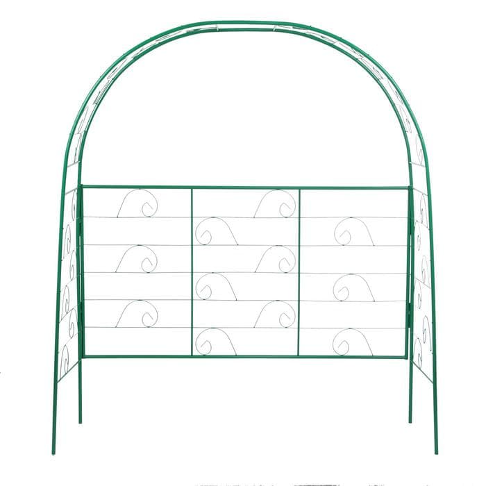 Арка садовая, 180×150×50 см, для вьющихся растений, металлическая, зелёная, «Беседка»