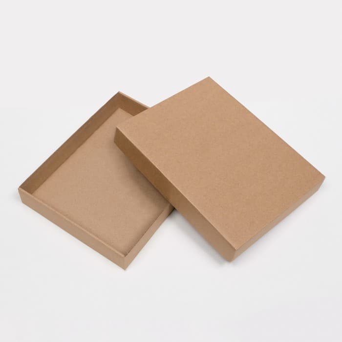 Коробка сборная без печати крышка-дно бурая без окна 26×21.5×4 см