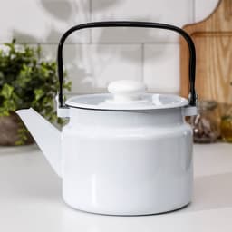 Чайник, 2 л, эмалированная сталь, белый